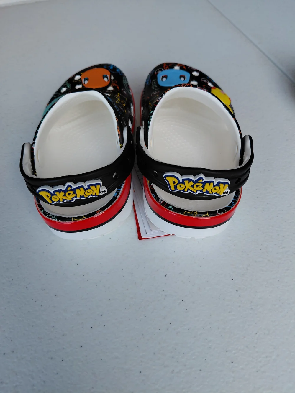 CROCS Kids Pokémon Character Black Clog Sandals with Red Trim